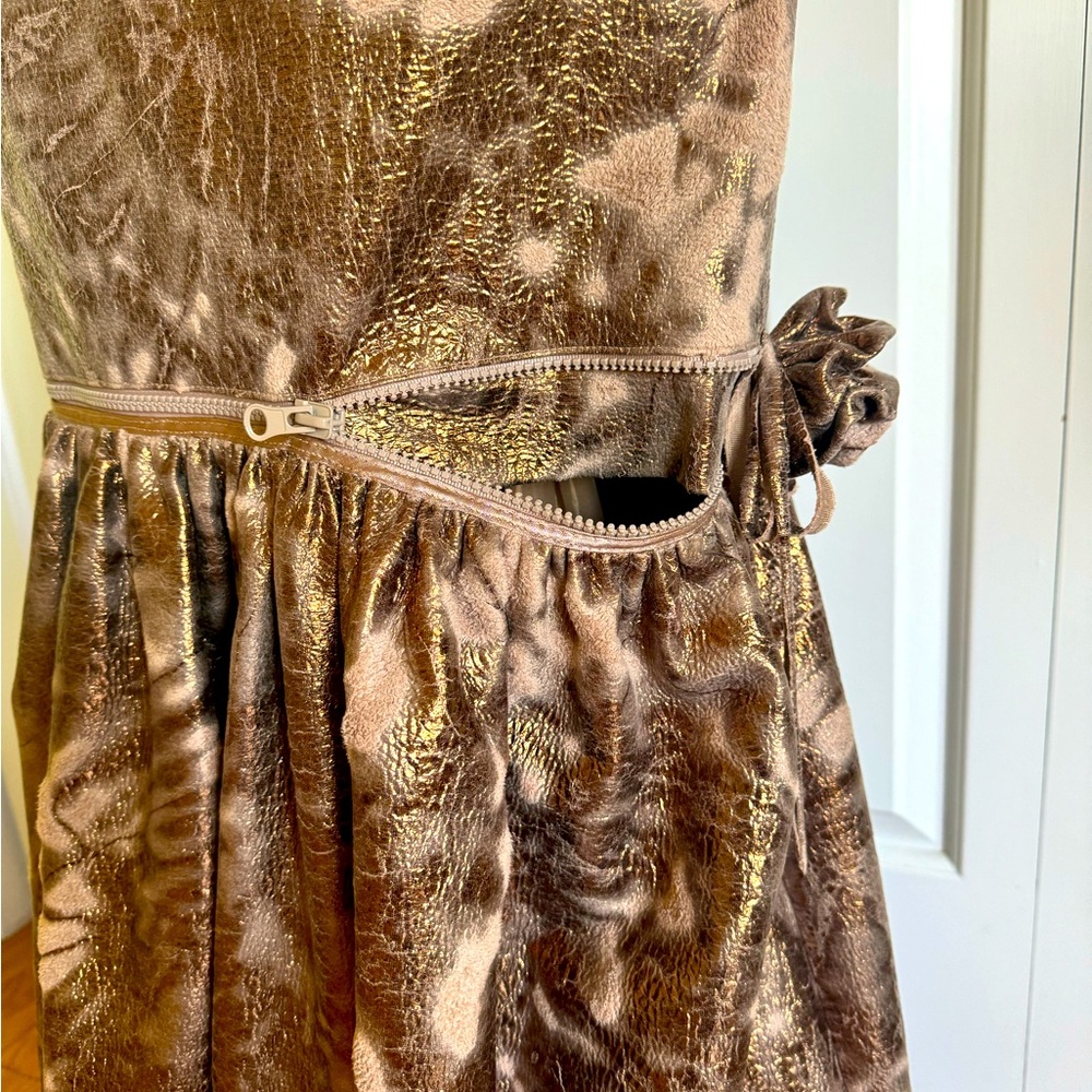 Handmade Gold/Beige Evening Long Skirt M EUC - Picture 4 of 7